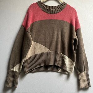 Mos Mosh Olivia Cotton Knit Colorblock Sweater – Size M